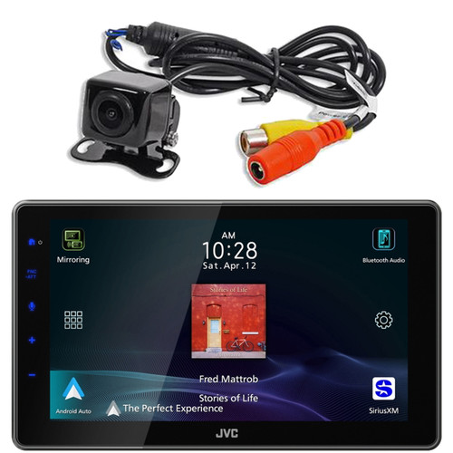 JVC KW-Z900W 9" HD Single-DIN Bluetooth USB HDMI Input AM/FM Radio Digital Media Car Audio Receiver, Wired 720p Back-up Camera With Parking Lines