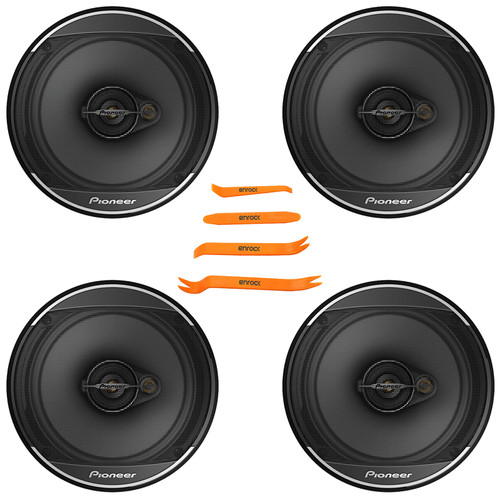4x Pioneer TS-A1671F 6.5” 320 Watts Max Power 3-Way Coaxial Speakers Bundle Combo With 4-Piece Car Door Trim Panel Dash Stereo Radio Installer Removal Pry Tools Plastic