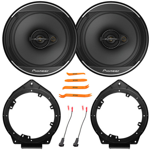 2x Pioneer TS-A1671F 6.5” 320 Watts Max Power 3-Way Coaxial Speakers, 2x Speaker Adaptors, Speaker Wire Harness, 4-Piece Removal Pry Tool Set (Bundle Fits 2005-Up GM Vehicles)