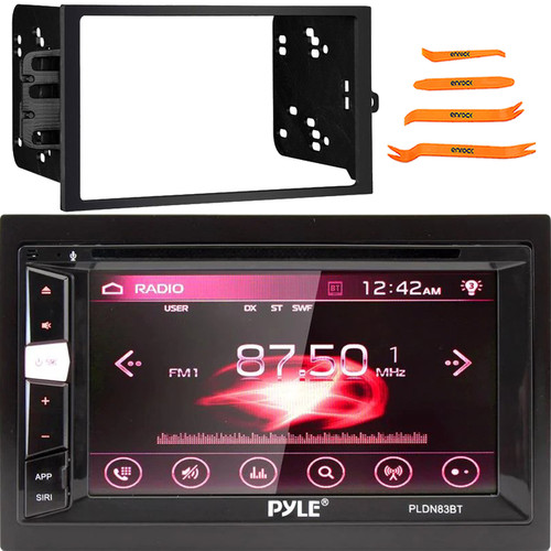 Pyle PLDN83BT.5 6.2" HD Digital Display Double DIN Bluetooth USB DVD/MP3 Player AM/FM Radio Multimedia Receiver, 4-Piece Pry Tool Set, Double DIN Installation Dash Kit for Select 1994-2012 GM Vehicles