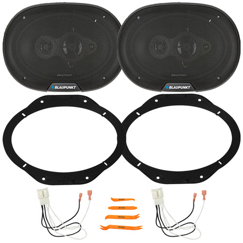 2x Blaupunkt BPS-E694 6x9" 70W Max Power 4-Way Speakers, 2x Metra 82-5606 Front 6"x9" Speaker Plates, 2x 4-Way Speaker Harness, Pry Tool Set (2015-2024 Ford F-150 front Metra 82-5606 Speaker Package)