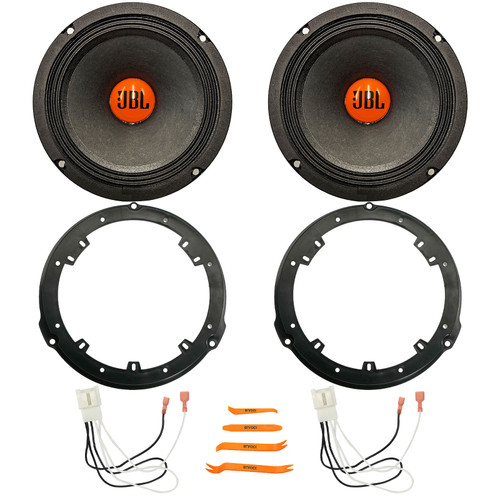 2x JBL SHOCKWAVE150W65 6.5" 300W Max Speakers, 2x Metra 82-5605 Rear 6.5" Speaker Wire Wall Plate, 2x Speaker Harness, Pry Tool Set (Fits 2015-2024 Ford F-150 Rear Metra 82-5605 Speaker Package)