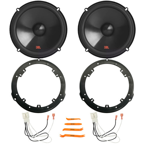 2x JBL Stage3 607CF 6.5" 250W Max Component Speakers, 2x Metra 82-5605 Rear 6.5" Speaker Wire Wall Plate, 2x Speaker Harnes, Pry Tool Set (Fits 2015-2024 Ford F-150 Rear Metra 82-5605 Speaker Package)