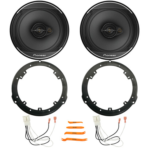 2x Pioneer TS-A1671F 6.5” 320W Max 3-Way Speakers, 2x Metra 82-5605 Rear 6.5" Speaker Wire Wall Plate, 2x Speaker Harness, Pry Tool Set (Fits 2015-2024 Ford F-150 Rear Metra 82-5605 Speaker Package)
