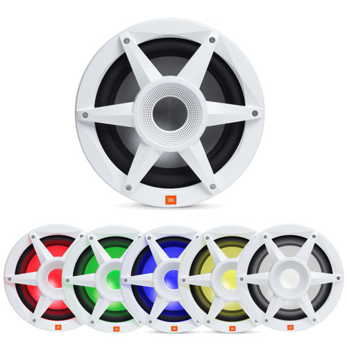 JBL Stadium Marine M1000 10" 900 Watt Peak Power Premium Free Air White Subwoofer with RGB Lighting