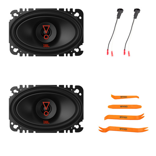 2x JBL Stage3 6427 4x6" 175 Watt Max Power 2-Way Coaxial Speakers, Speaker Wire Harness, Pry Tool Set (1999–2006 Chevy Silverado & Full Car Fitment Details)