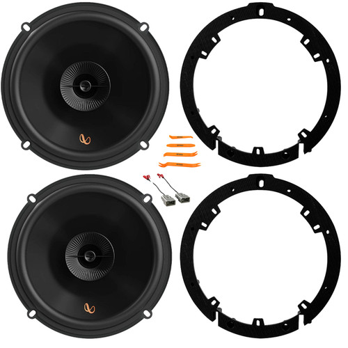 2x Infinity Primus Series PR603F 6.5" 150W Max 2-Way Multi-Element Car Speakers, 2x 6" to 6.75" Speaker Plate Adapters, Speaker Connector, Removal Pry Tool (Fits Honda and Acura Vehicles 1991-up)