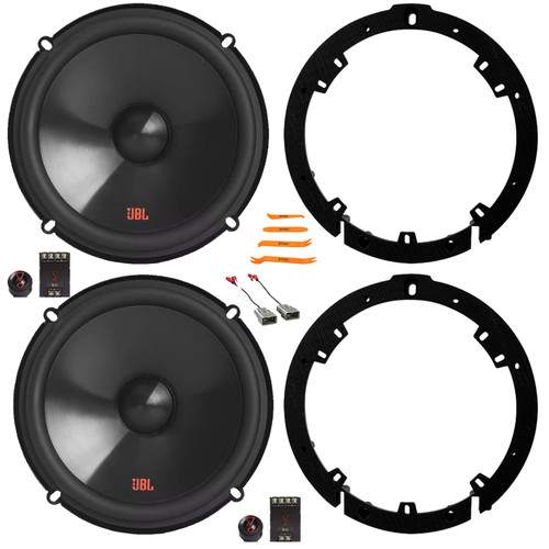 2x JBL Stage3 607CF 6.5" 250 Watt Max Power 2-Way Car Audio Component Speakers, 2x 6" to 6.75" Speaker Plate Adapters, Speaker Connector, Removal Pry Tool (Fits Honda and Acura Vehicles 1991-up)