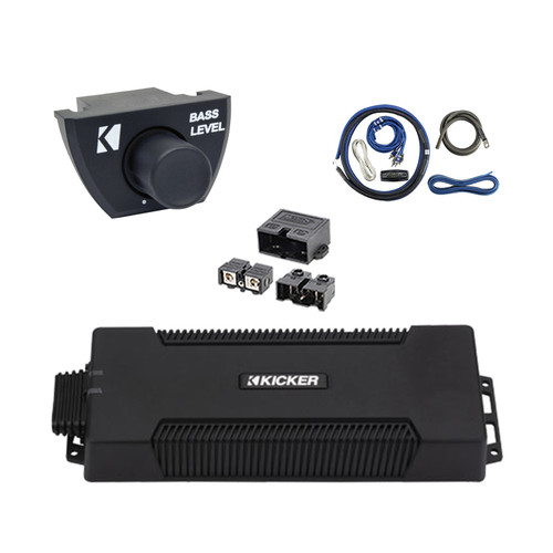 Kicker PXA10005 5 Channel Class D 1400 Watt Waterproof Amplifier, Remote Control for Kicker Amps, 2-Channel Complete Amplifier Wiring Installation Kit, 4 AWG High Current Quick Disconnect Power Block