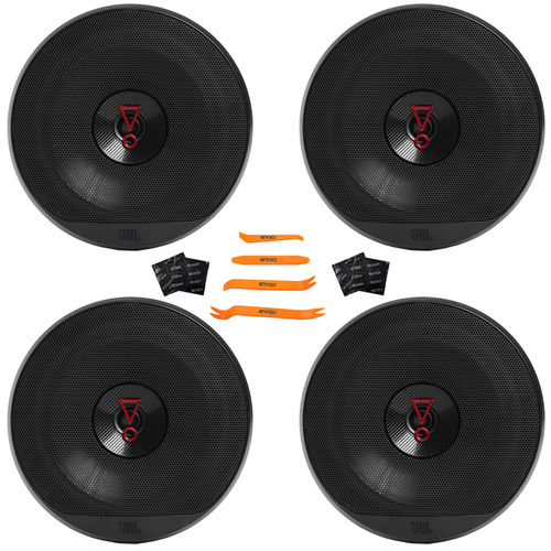 Two Pairs (QTY 4) Of JBL Stage3 627 6.5" 225 Watt Max Power 2-Way Coaxial Car Audio Speakers Bundle Combo With 4x Speaker Sound Deadening Material For Car Speakers, 4-Piece Trim Removal Tool Kit