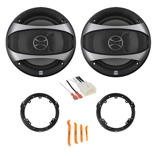 1 Pair (Qty 2) of Dual Electronics D65SP 6.5" 100 Watt Max Power 2-Way Car Audio Speakers with Removal Tool, Wire Harness, Mounting Adapters (Ford Vehicles 2009-Up)