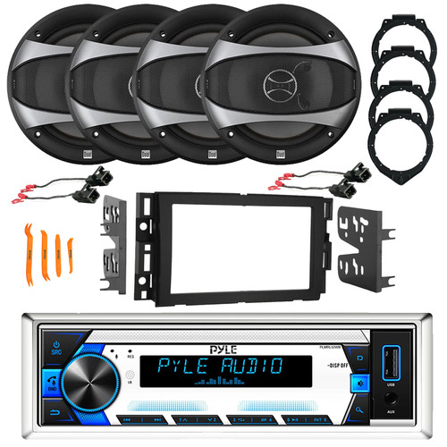 Blaupunkt MIAMI 620 6.2" Touchscreen BT CD/DVD Stereo Receiver, 4x 6.5" 100 Watt Audio Speakers w/Removal Tool, Harness, Adapters, Radio Install Kit (2006-Up GM Vehicles)