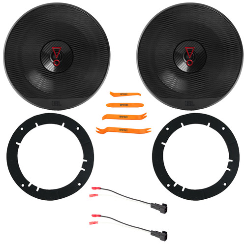 2x JBL Stage3 627 6.5" 225 Watt Max Power 2-Way Coaxial Car Audio Speakers w/2x 6" to 6.75" Speaker Adapter, Speaker Wire Harness, Pry Tool Set (Bundle Fits Select 2005-Up GM Vehicles)