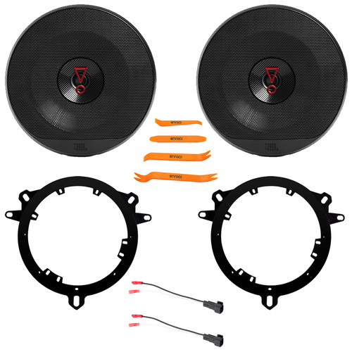2x JBL Stage3 627 6.5" 225 Watt Max Power 2-Way Coaxial Car Audio Speakers w/6" to 6.75" Speaker Adapter, Speaker Wire Harness, Pry Tool Set (Bundle Fits Toyota/Lexus/Scion 1998-2025 Vehicles)