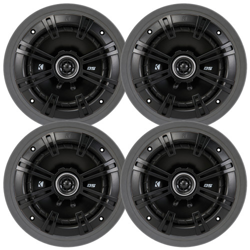 4x Kicker 43DSC6504 6.5" 240 Watt Max Power 2-Way 4-Ohm Coaxial Car Audio Speakers, 4x 6.5" Adjustable Speaker Baffle
