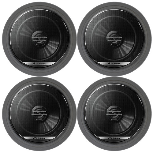 4x Pioneer TS-G1620F 6.5" 300 Watt Max Power 2-Way Coaxial Car Audio Speakers, 4x 6.5" Adjustable Speaker Baffle