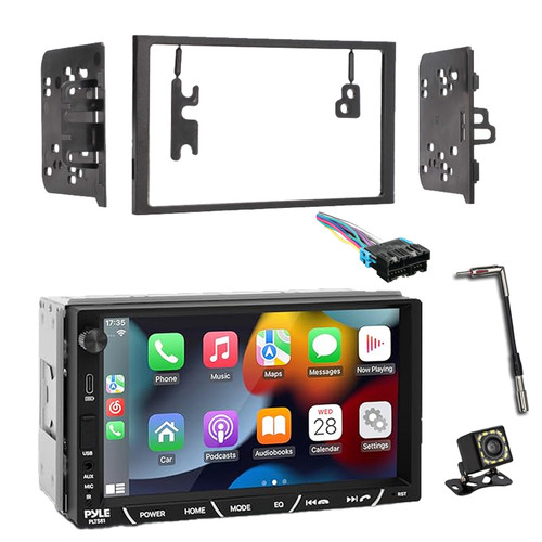 Pyle PLTS81 7" HD Touchscreen Double Din Bluetooth AM/FM Stereo Receiver, Night Vision Backup Camera with Harness, Antenna Adapter, Radio Install Kit (1994-2005 GM Vehicles)