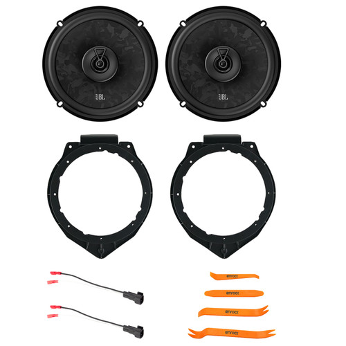 2x JBL Stage3 68F 6.5" 560 Watt Max Power 2-Way Coaxial Car Audio Speakers, 2x 6" to 6.75" Speaker Adapter, Speaker Wire Harness, Pry Tool Set (Bundle Fits Select 2005-Up GM Vehicles)