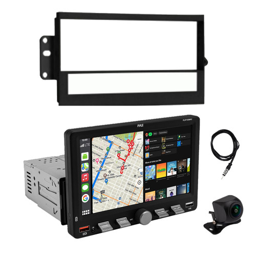 Pyle PLR7103MHU 7" Touchscreen Single Din Bluetooth AM/FM Stereo Receiver, Night Vision Backup Camera with Antenna, Radio Install Kit (1994-2012 GM Vehicles)