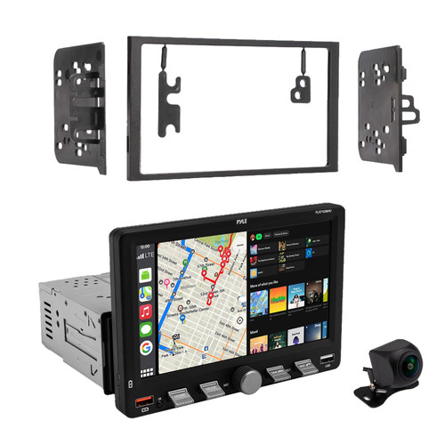 Pyle PLR7103MHU 7" Touchscreen Single Din Bluetooth AM/FM Stereo Receiver, Night Vision Backup Camera with Radio Install Kit (1994-2012 GM Vehicles)