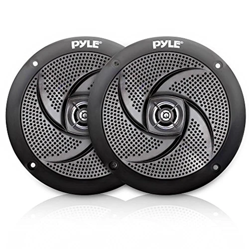 Pyle PLMRS5B 5.25" 180 Watt Max Power 2-Way Waterproof Low Profile Slim Style Boat Audio Speakers (Pair, Black)