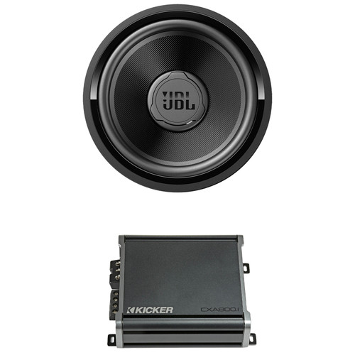 JBL STADIUM122SSI 12" 1500 Watt Max Power High Performance Car Audio Subwoofer with Selectable Smart Impedance (Single), 800 Watt Class D Mono Automotive Amplifier