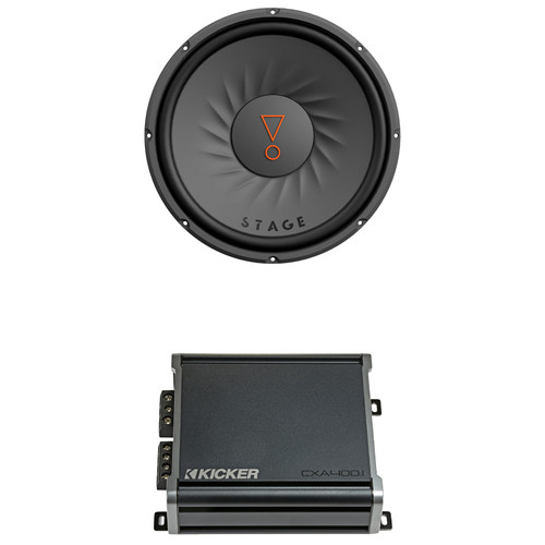 JBL STAGE 102 10" 900 Watt Max Power Car Audio Subwoofer (Single), 400 Watt Class D Mono Automotive Subwoofer Amplifier