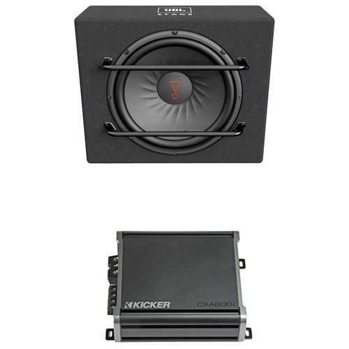 JBL Stage 1200S 12" 1000 Watt Max Power Car Audio Subwoofer Sealed Enclosure (Single), 800 Watt Class D Mono Automotive Amplifier