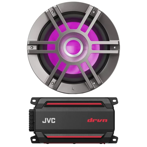 Infinity KAPPA 1050M 10" 900 Watt Max Power RGB LED Titanium Marine Subwoofer (Single), 600W Max Compact Waterproof Digital Boat Mono Amplifier
