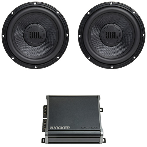 One Pair (QTY 2) Of JBL STADIUM102SSI 10" 1350 Watt Max Power High Performance Car Audio Subwoofer, 400 Watt Class D Mono Automotive Subwoofer Amplifier