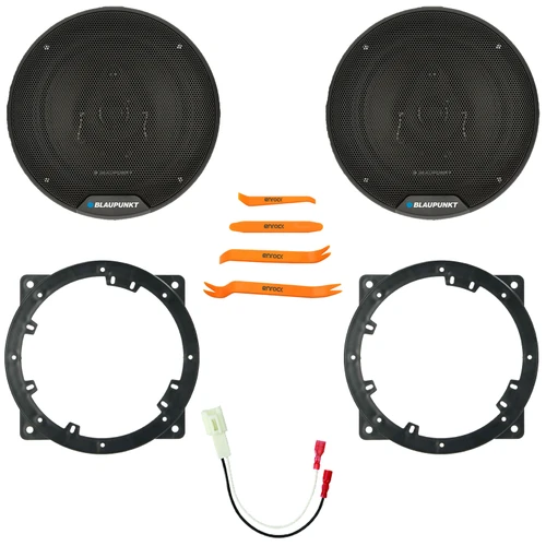 2x Blaupunkt BPS-ES650 6.5" 60 Watt Max Power 3-Way Car Audio Speakers, 2x Speaker Adapter, Speaker Adaptor Harness, Pry Tool Set (Fits Select 2010-14 Hyundai and Kia Vehicles)
