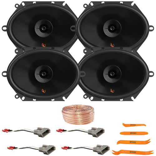 4x Infinity PR683F Primus Series 6x8" 150 Watt Max Power 2-Way Custom Fit Multi-Element Car Audio Speakers, 2x Speaker Harnesses, Speaker Wire, Pry Tool Set (Bundle Fits Select 1989-Up Ford Vehicles)