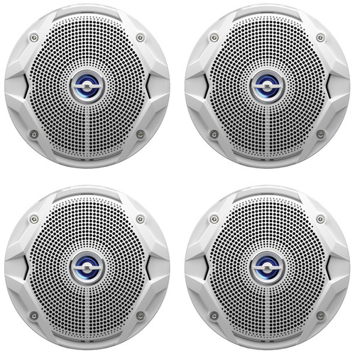 Two Pairs (QTY 4) Of JBL MS6520B 6.5" 180 Watt Max Power Dual Cone Marine ATV White Stereo Speakers (Bulk Packaging)
