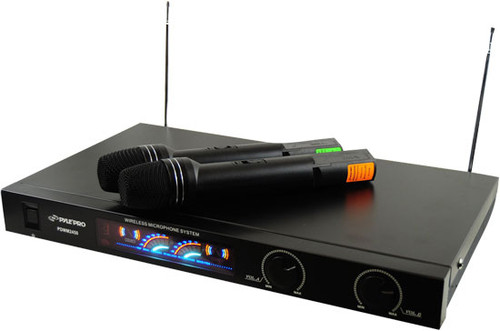 Pyle PDWM2450 Wireless 2 Channel VHF Microphone System With 2 Microphones