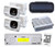 White Enrock Marine Radio USB AUX In 4x 3.5" Box Speakers Splash Cover & 4Ch Amp
