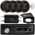Pyle PLCDBT95 Single-DIN Bluetooth Marine USB/AUX SD/CD Player/MP3 AM/FM Radio Stereo In Dash Receiver W/Black Cover, 4x 6.5" 150W Max Power Full Range Dual Cone Speakers, 4-Channel Amplifier, Antenna