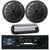 Pyle PLMRB29B Single DIN AM/FM Radio USB/AUX Bluetooth Marine Stereo Black Receiver with Pair of 5.25" Round Speakers and Splash Cover