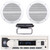 Pyle PLMRB29W2 Single DIN Marine Bluetooth USB/AUX MP3 Player AM/FM Radio Stereo Receiver w/White Cover, 2x Enrock EM602W 6.5" 90 Watt Max Power 2-Way Full Range White Boat Speakers