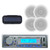 EKMR20SL Marine Boat Radio MP3/USB/SD/AUX iPod Receiver W/Cover + 4 New Speakers - MPE9411