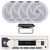 Pyle PLMRB29W2 Single DIN Marine Bluetooth USB/AUX MP3 Player AM/FM Radio Stereo Receiver w/White Cover, 4x 5.25" 180 Watt Max Power 2-Way Waterproof Low Profile Slim Style White Speakers