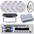 Pyle PLCD43MRB Single DIN Marine Bluetooth USB/AUX MP3 Player AM/FM Radio In-Dash Stereo Head unit Receiver W/White Cover, 4x 4'' 100W Max 2-Way low-profile Speakers, 4-Channel Amplifier, Antenna