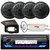 JVC KD-X38MBS Single DIN Marine MotorSports Bluetooth USB/AUX LED AM/FM Radio Stereo SiriusXM Ready Receiver w/Black Cover, 4x 5.25'' 100W Max 2-Way Black Boat Speakers, 4-Channel Amplifier, Antenna