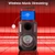 Pyle PHPWA8TB.5 8’’ 280 Watts USB MP3 FM Radio Portable PA & Karaoke Speaker with Two Wireless & 1 Wired Microphone, Wireless Bluetooth Streaming, Flashing Party Lights