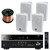 Yamaha RX-V577 - 7.2-Channel Home Theater Bluetooth USB Wifi & Apple AirPlay Receiver Bundle Combo With 4x Dual LU43PW Indoor/Outdoor 100W 3-Way 4" White Box Speakers + Enrock 50 Feet 16g Speaker Wire