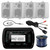 Pyle PATVR10 MP3 Bluetooth Marine Boat Yacht Stereo Receiver Bundle Combo With 4x Enrock White 4'' Inch 200-Watt Waterproof Stereo Box Speaker + Radio Antenna + USB/AUX To RCA Cable + 18G 50-FT Wire