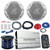 Marine Amp And Speaker Combo Of 2x JBL MS6510 6.5" Inch 150w White Boat Speakers Bundle With Kenwood 400-Watt 4-Ch. Waterproof Bluetooth Amplifier + Boss KIT2 Amp Install Kit + Enrock 50Ft 16g Wire