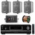 Sony STR-DH130 2-Channel - 130-Watt - AM/FM Radio - RCA Input - Black Hi-Fi Stereo Receiver Bundle Combo With 4x Enrock EKMR408B 4" Inch 200-Watt 3-Way Black Box Speakers + 50 Feet 16g Speaker Wire
