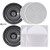 Pyle KTHSP690 4 Pairs of 200W 6.5" In-Wall / In-Ceiling Stereo White Speakers w/ 300W Digital Home Stereo Receiver w/ USB/SD/AUX Input, Remote w/ 4 Channel High Power Stereo Speaker Selector, 4 Volume Controls & 250 ft. Wire