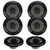 3 Pairs Of Magnadyne WR85B 6 1/2" Inch Waterproof 80 Watt Marine Boat Hot Tub Shower Outdoor Speakers With Black Grill,