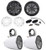 One Pair (QTY 2) Of Kicker 45KM84L 8" 300 Watt Max Power 2-Way Coaxial RGB LED Boat Speakers W/Charcoal and White Grilles Bundle Combo With 8" White Speaker Enclosures